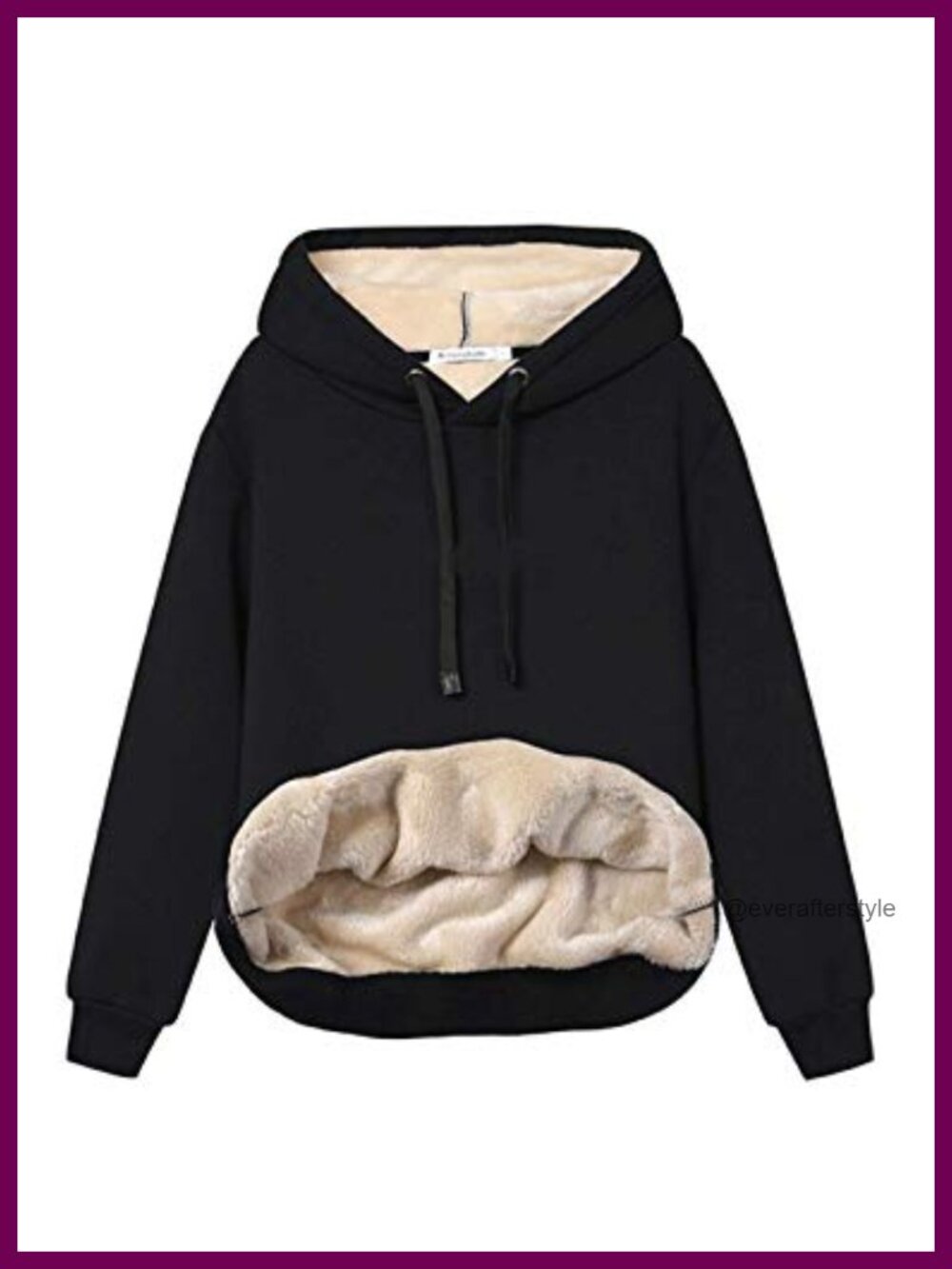 Womens Fleece Sherpa Lined Pullover Hoodie Sweatshirt